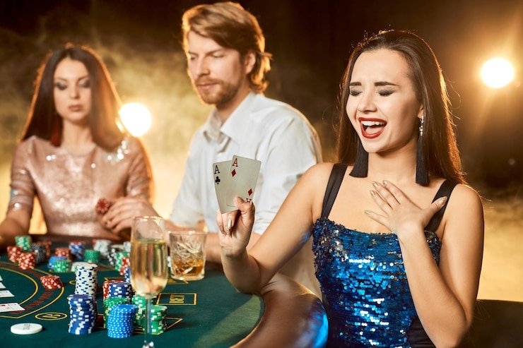 Live-dealer baccarat table with professional dealers
